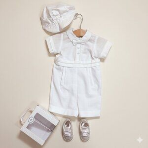 Boys’ Luxury White Baptism Outfit 6 Months Piccolo Bacio Made in USA Christening
